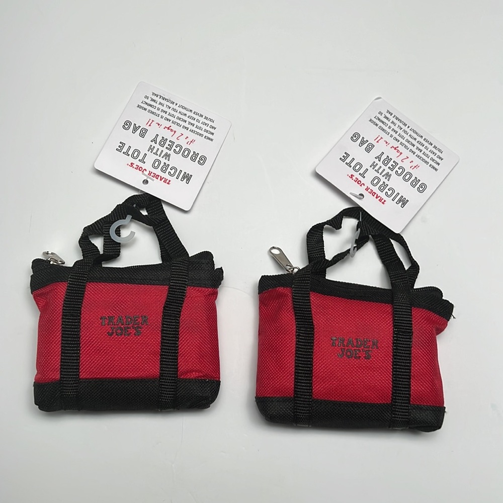 Lot of 2, Trader Joe’s Micro Tote With Grocery Bag. Limited Edition. BNWT